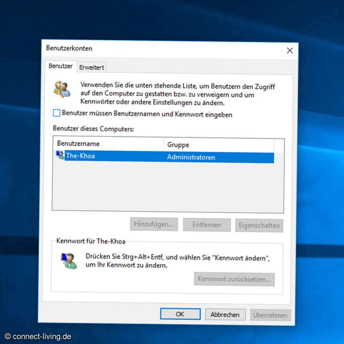 Windows 10: Automatische Anmeldung ohne Passwort
