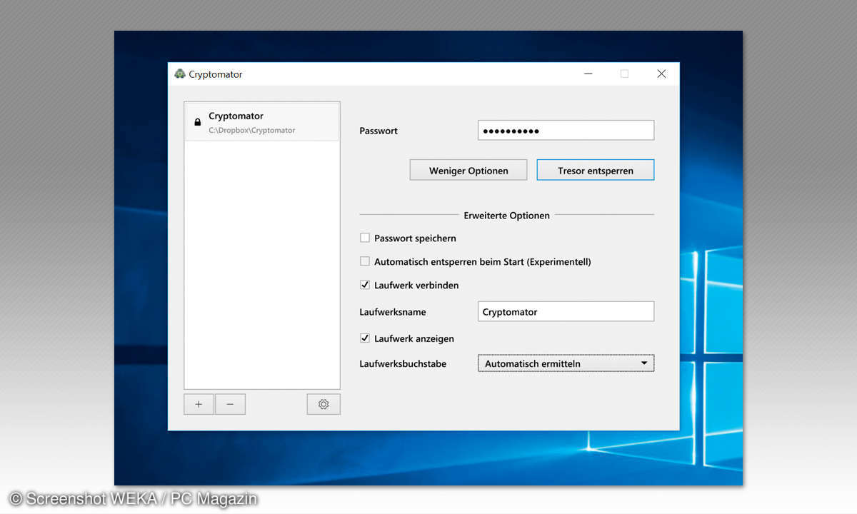 Portable Apps in der Cloud synchronisieren: Cryptomator