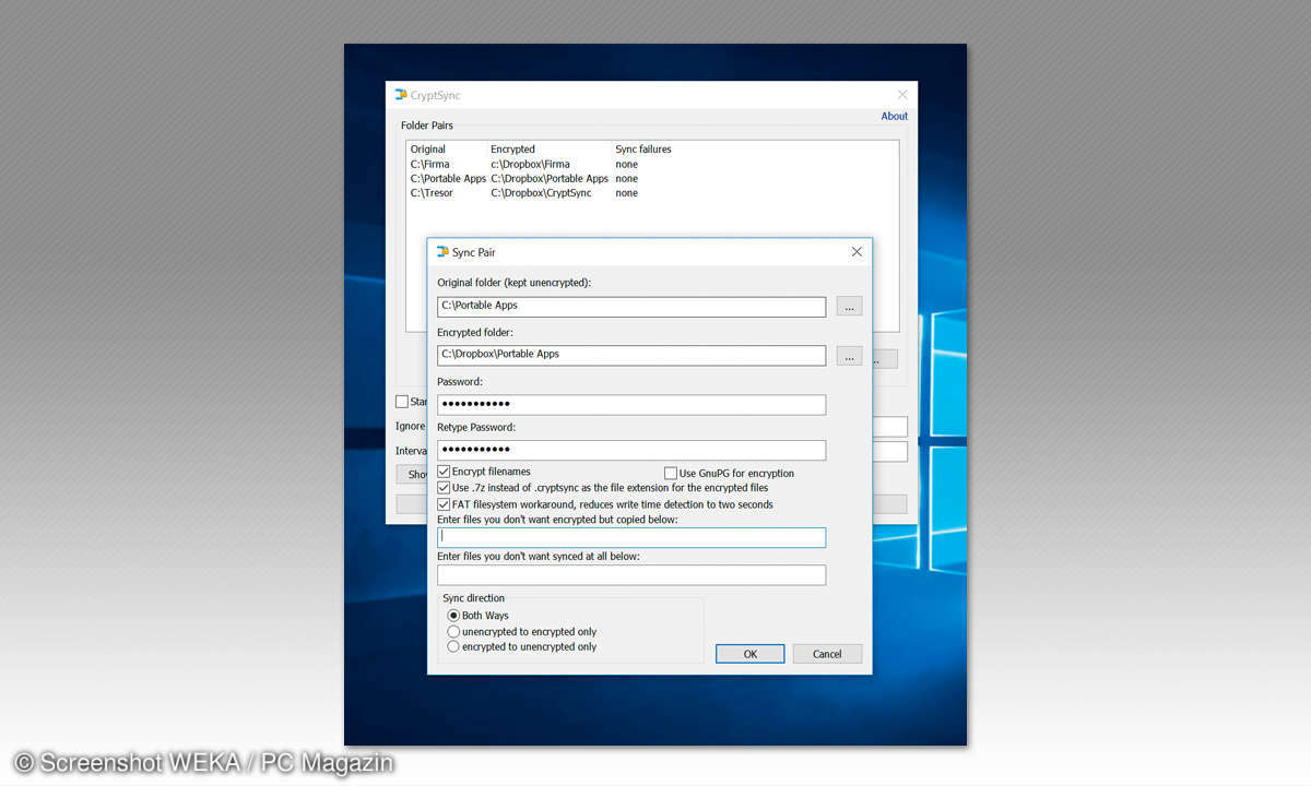 Portable Apps in der Cloud synchronisieren: CryptSync