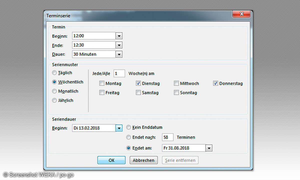Outlook Termin - Terminserie