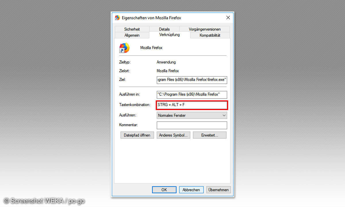 Windows: Programme per Tastenkombination starten