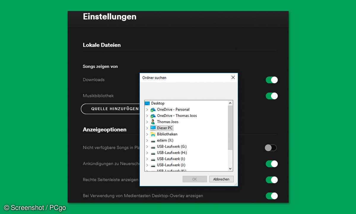 spotify lokale dateien hinzufuegen
