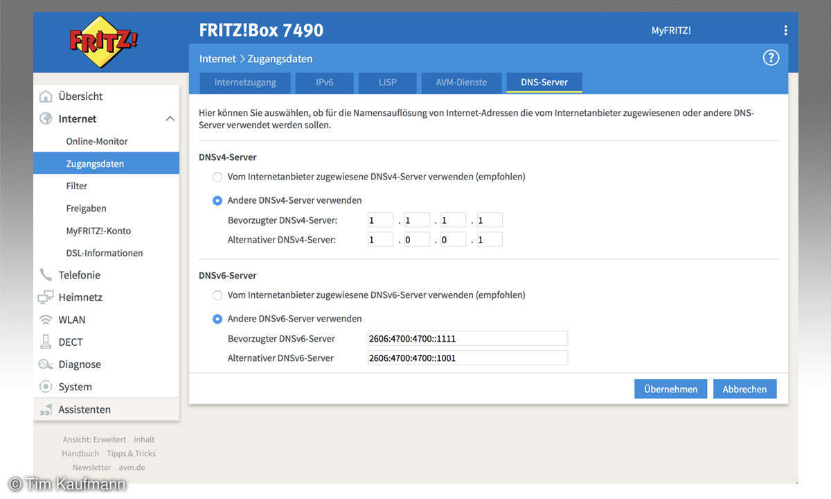 DNS-Server ändern: Fritzbox-Anleitung