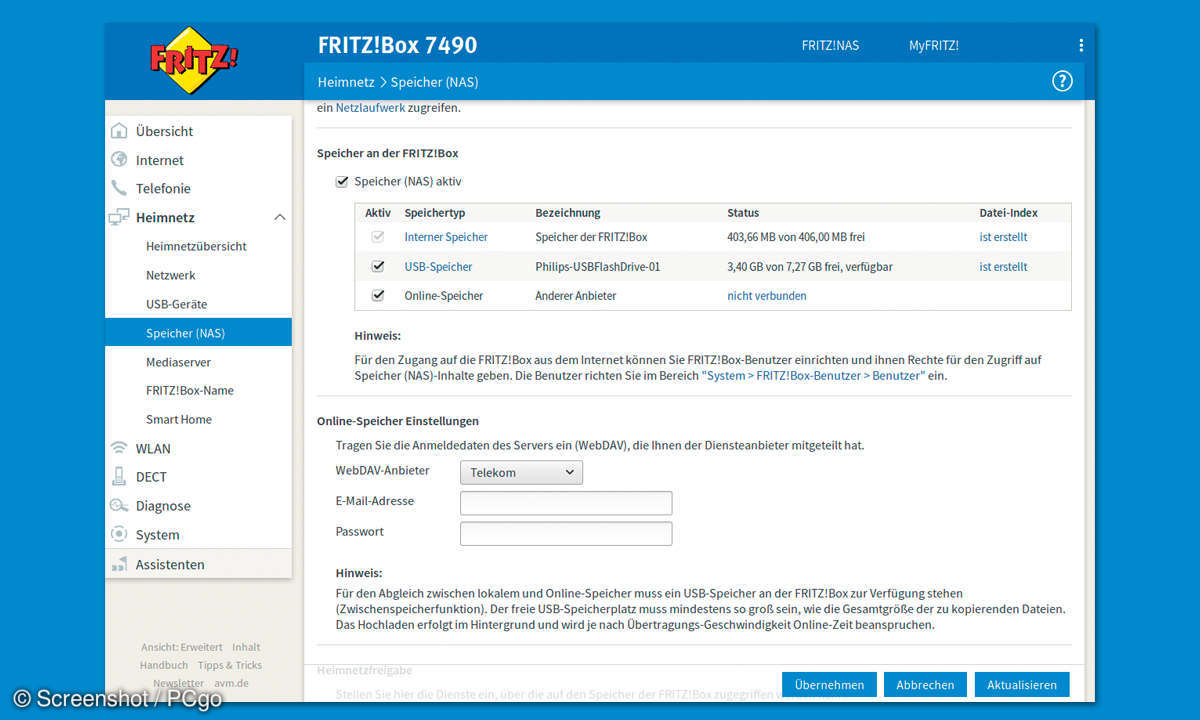 fritzbox nas webdav einbindung