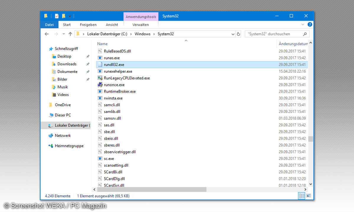 Windows-10-Prozesse erklärt: rundll32.exe