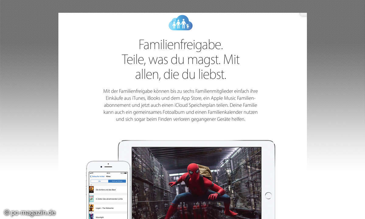 Apple iCloud Familienfreigabe