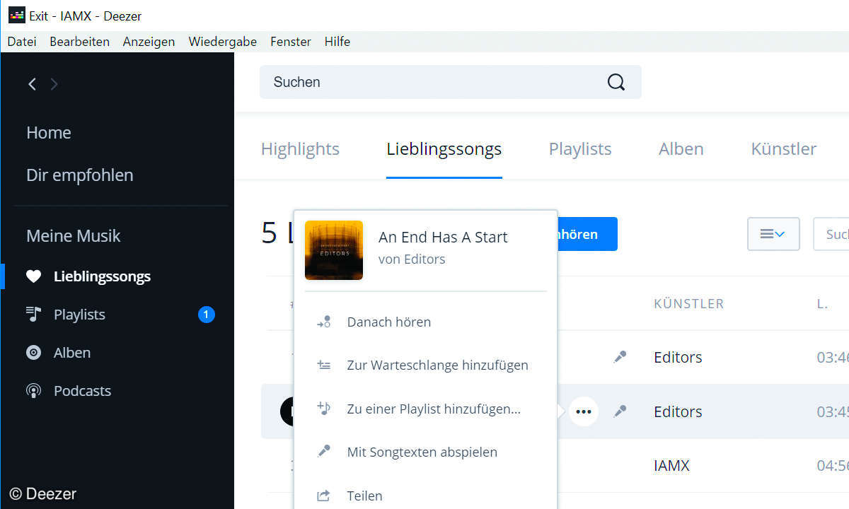 Deezer Musikstreaming