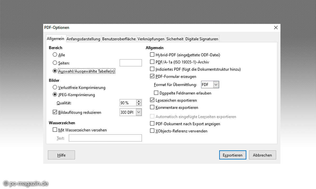 LibreOffice als PDF exportieren