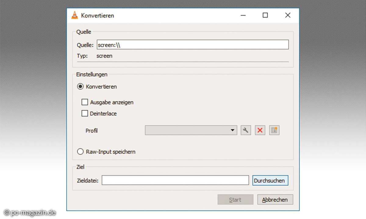 VLC Aufnahme starten