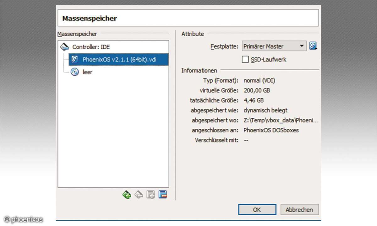 Festplatten Image PhoenixOS