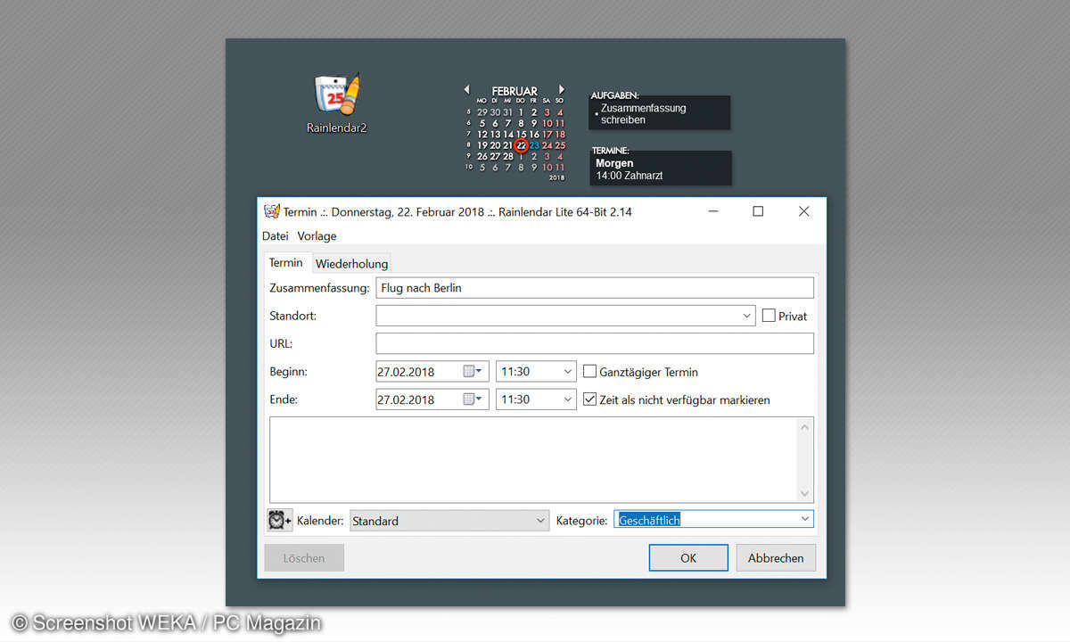 Outlook Alternativen: Die besten PIM-Tools - Rainlendar