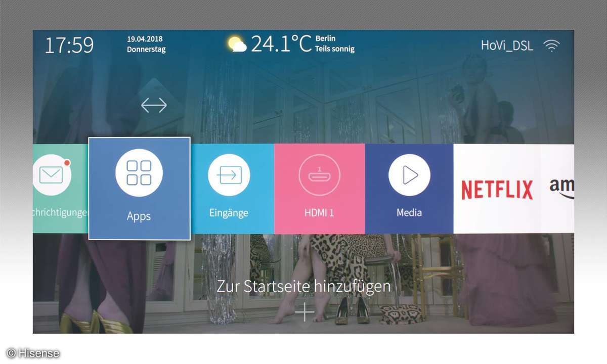 Hisense Screen Hauptmenü