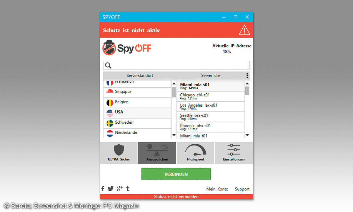 VPN Test 2018: SpyOFF 1.2.2.743