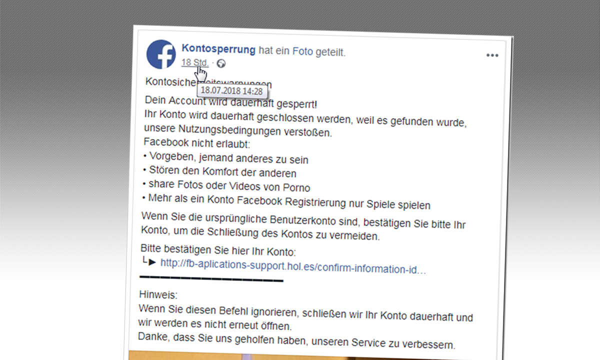 Facebook-Kontosperrung