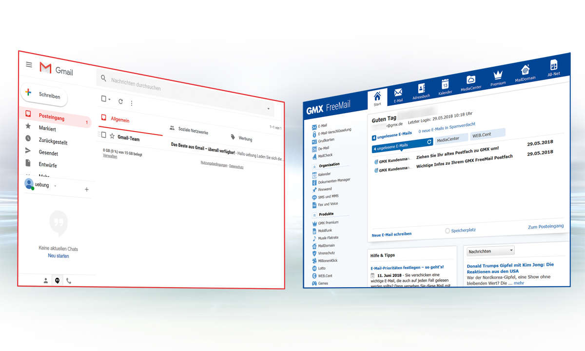 Gmail vs. GMX: Unser großer Vergleich