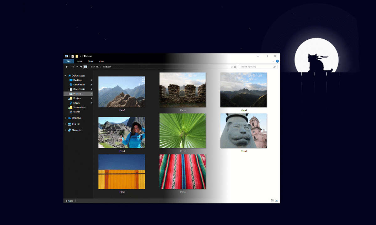 Windows 10 dunkles theme Build 17733