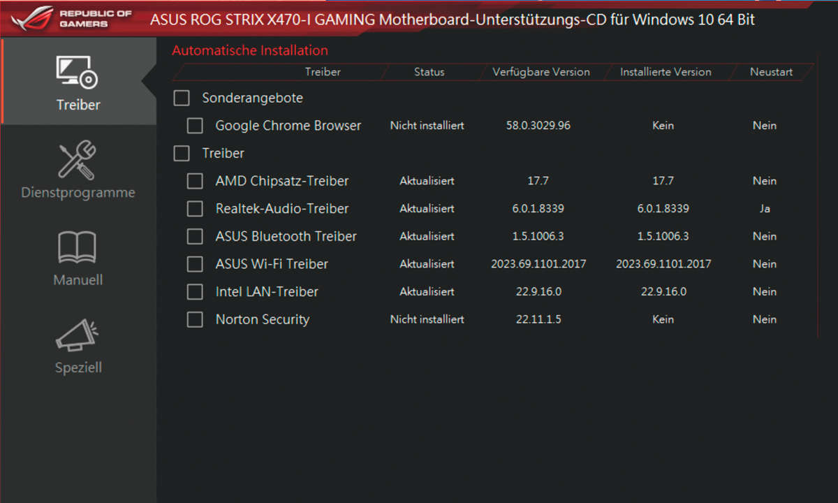 ITX-Mainboard-Test 2018 03 Asus Strix Tool