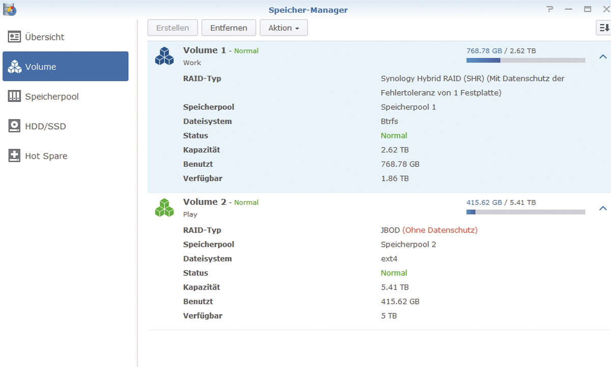 Speicher Manager NAS