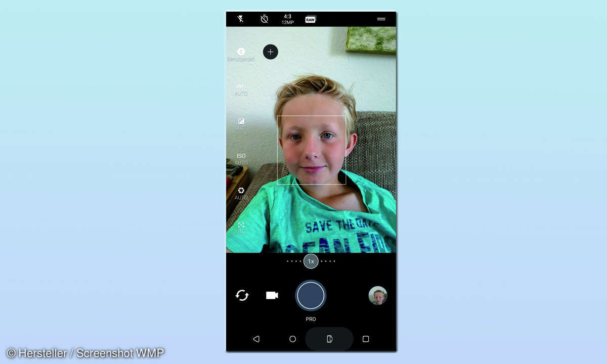 HTC U12+ Kamera-App Gesichtserkennung