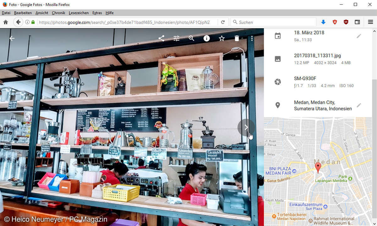 Google Fotos Ortsdaten
