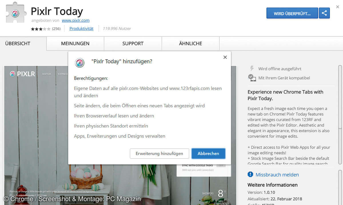 Sicherheitstipps für Browser-Addons: Chrome Erweiterung zustimmen