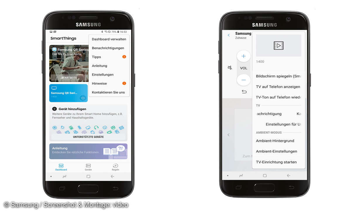 Samsung 65Q8DN im Test - Smart Things App Smartphone