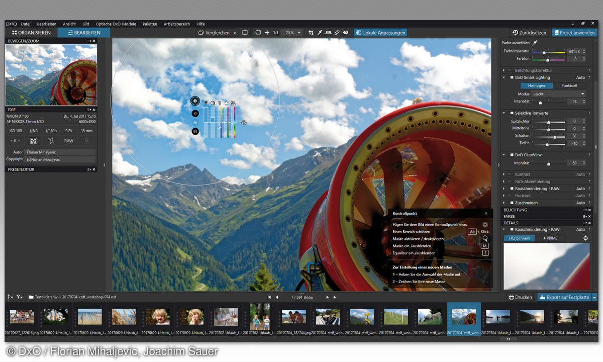 5 Bildbearbeiter im Test: DxO PhotoLab 1.2