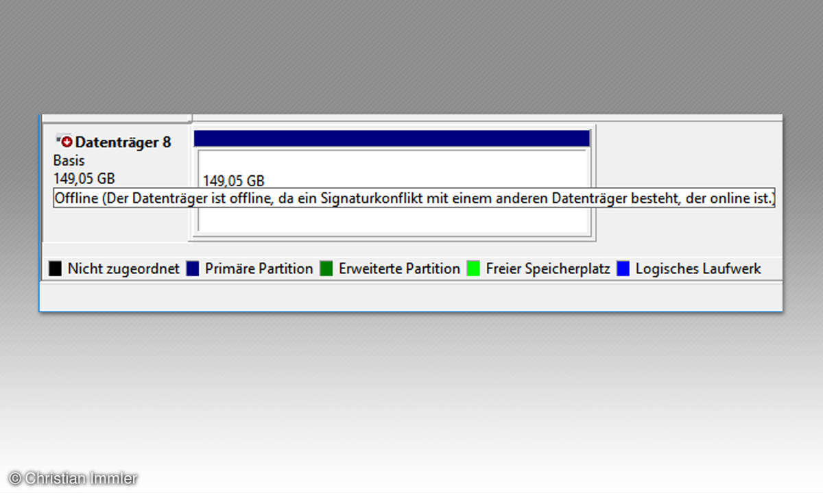 datenträger offline windows