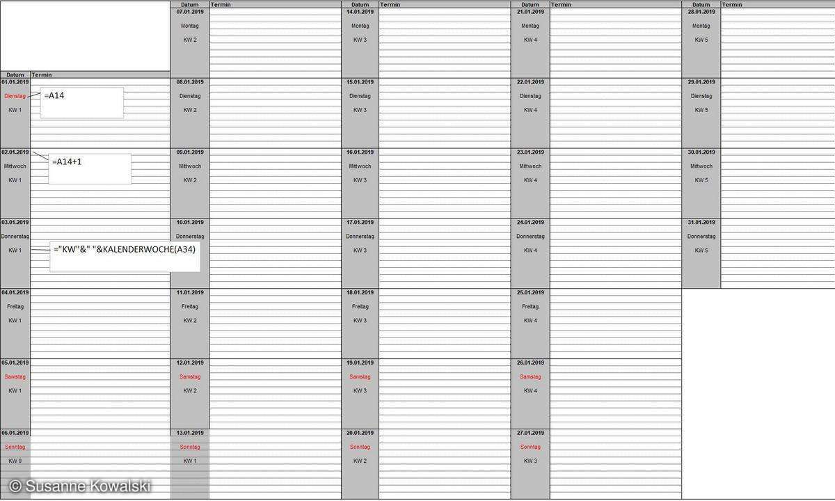 excel professioneller jahreskalender
