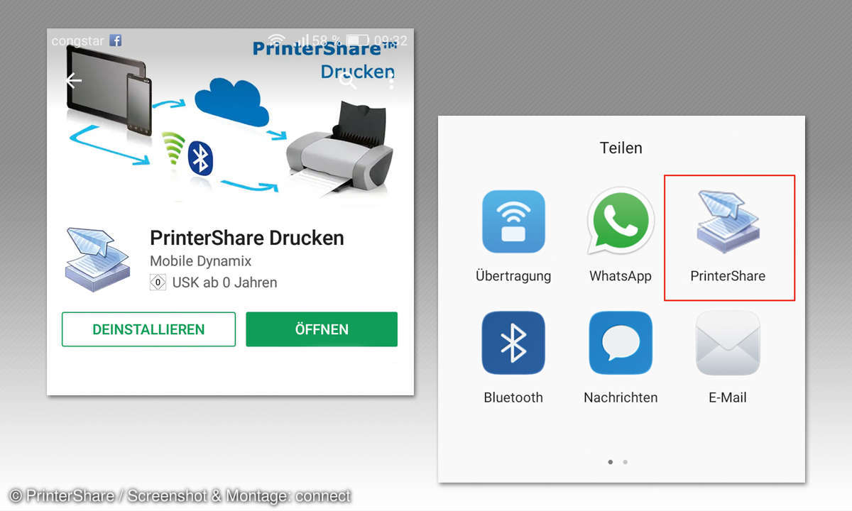 Drucken vom Android-Smartphone - PrinterShare