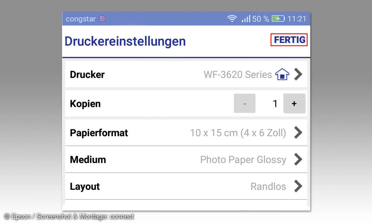 Drucken vom Android-Smartphone - Epson App iPrint