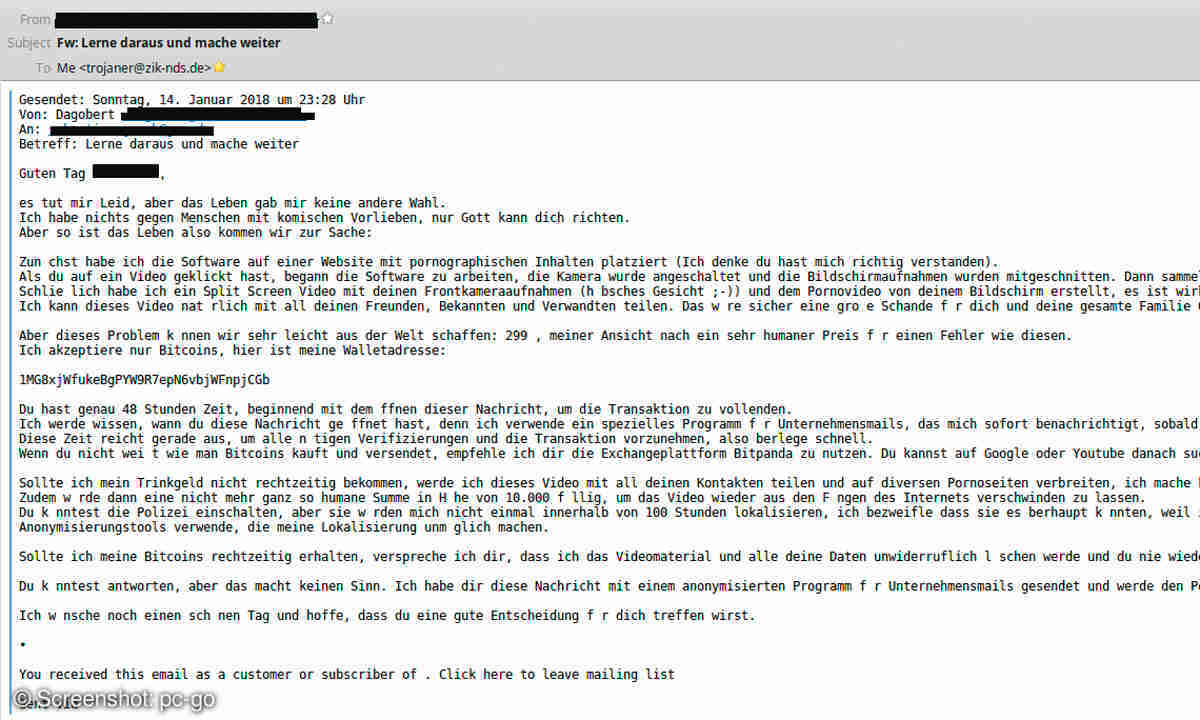 Erpressung via E-Mail - so reagieren Sie richtig! - connect-living