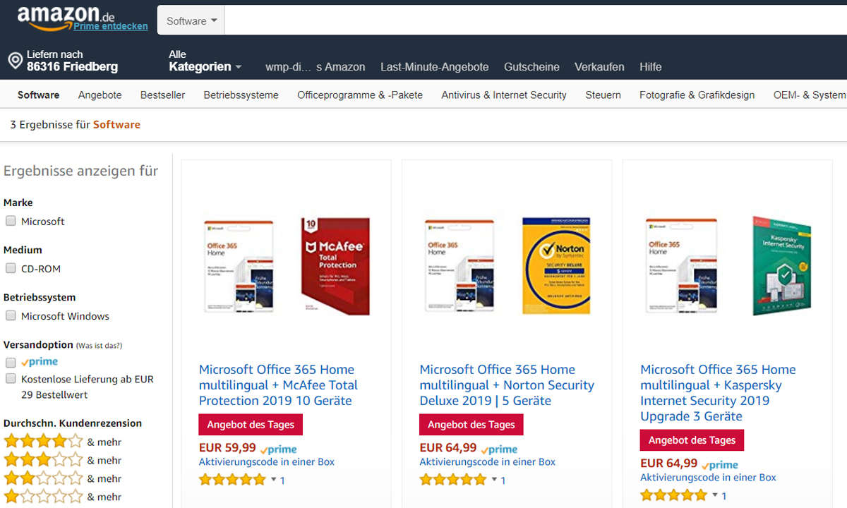 Microsoft Office 365 Home Bundle mit Antivirussoftware