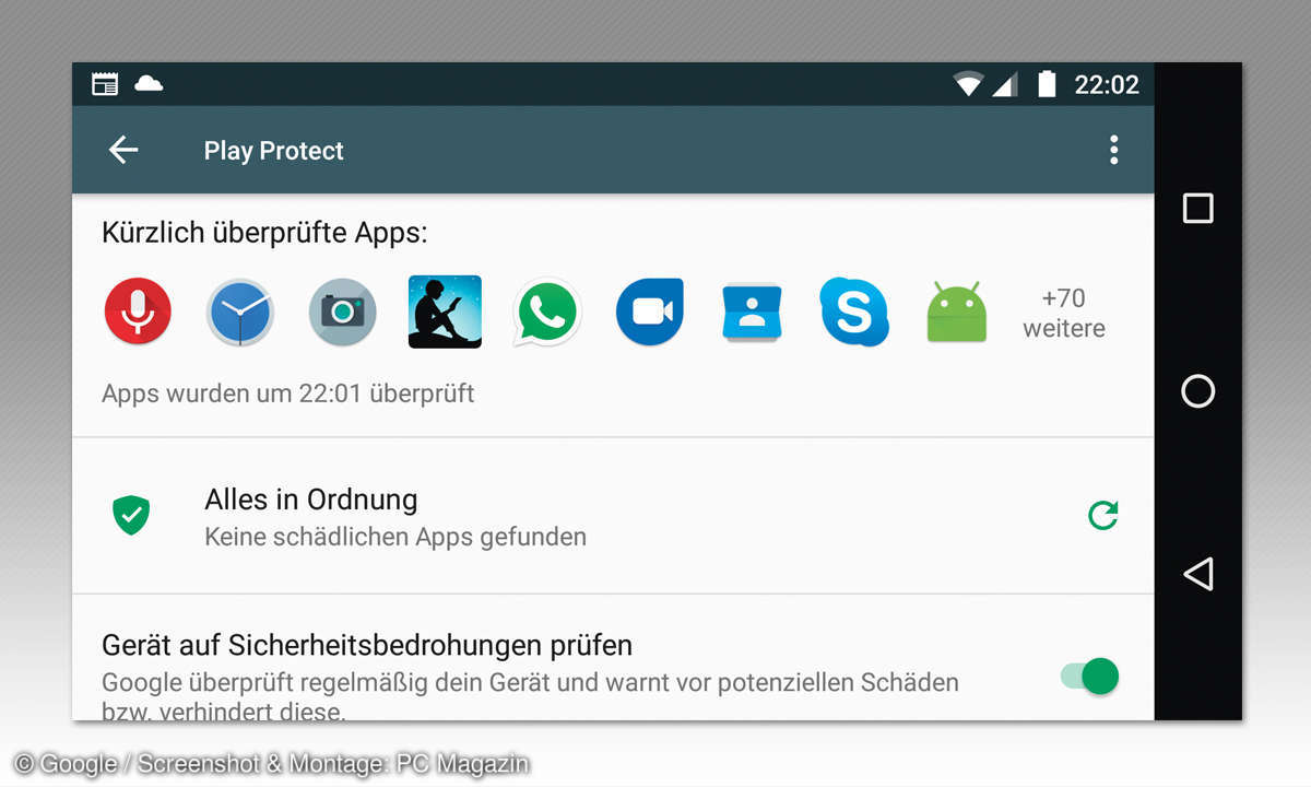 Android Antiviren-Apps Vergleich: Play Protect