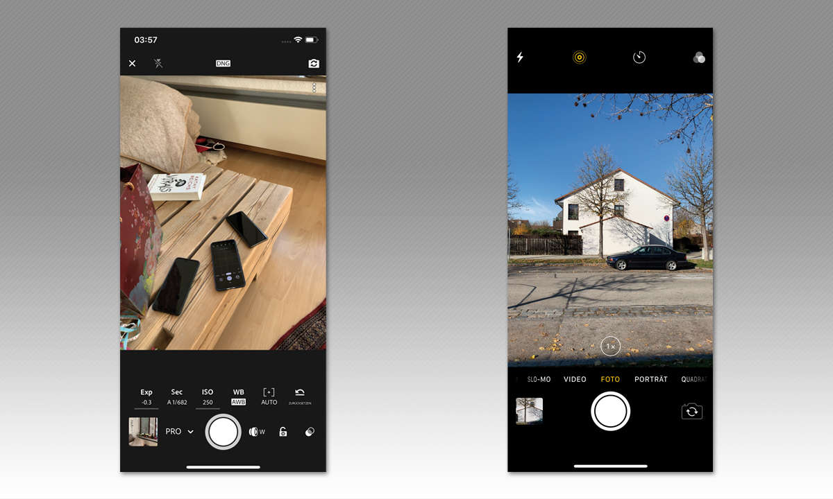 Kameras im Vergleich: Apple iPhone Xs - Screenshot App