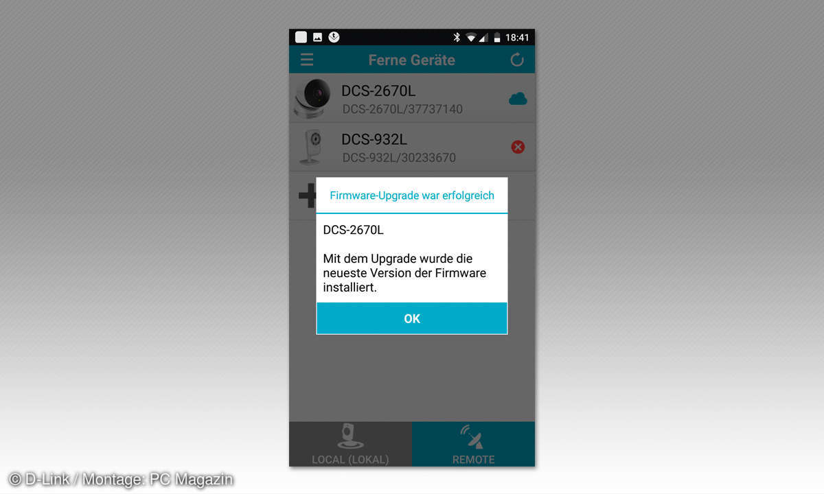 IP-Kamera Test 2019: Screen D-Link DCS-2670L-App