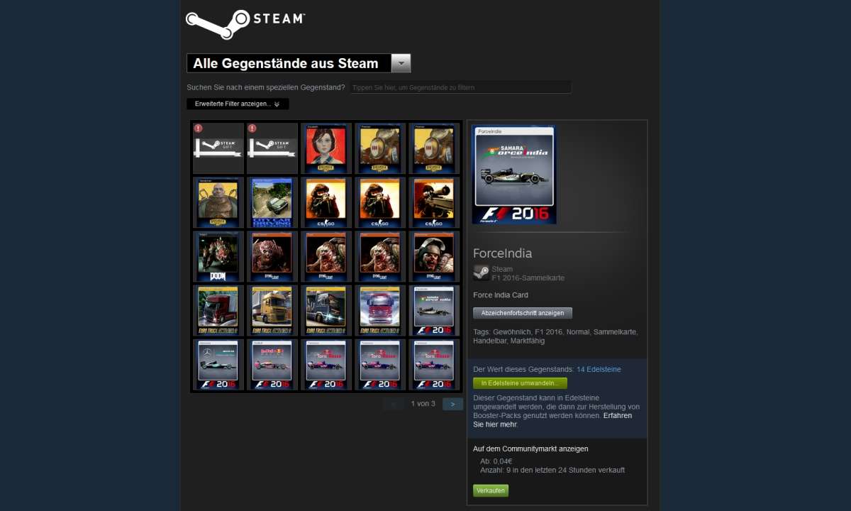 Steam: Gegenstände erkaufen
