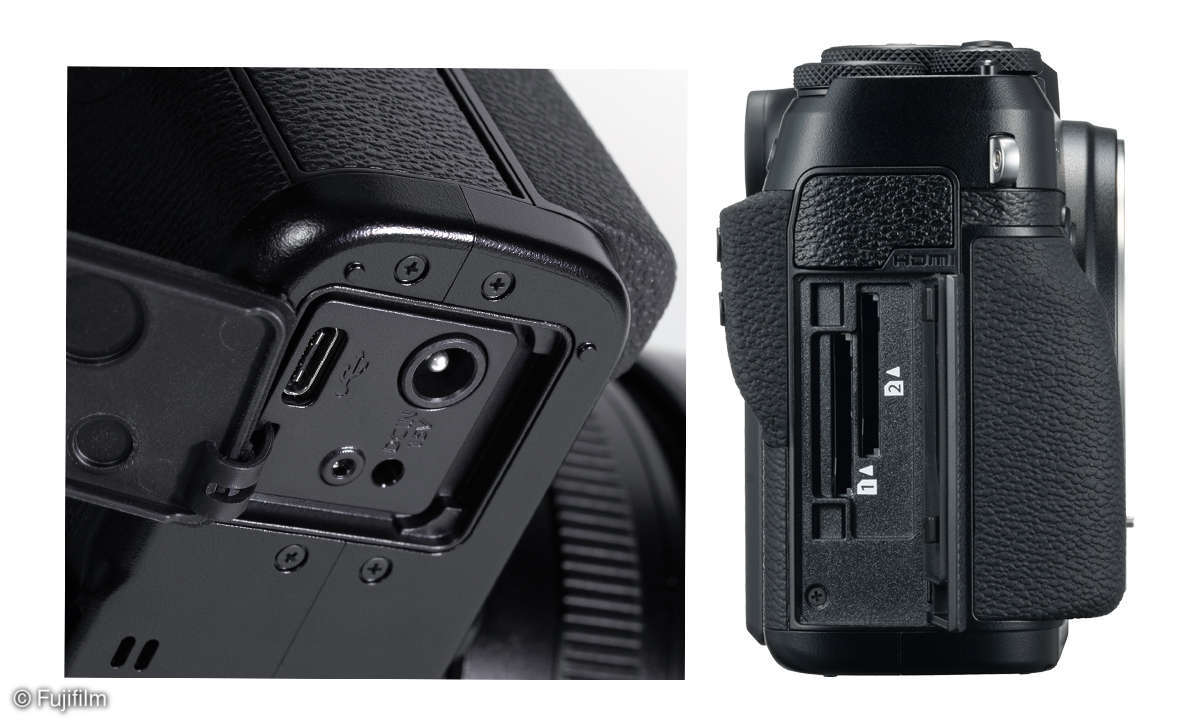Fujifilm GFX 50R im Test - Anschlüsse & Slots