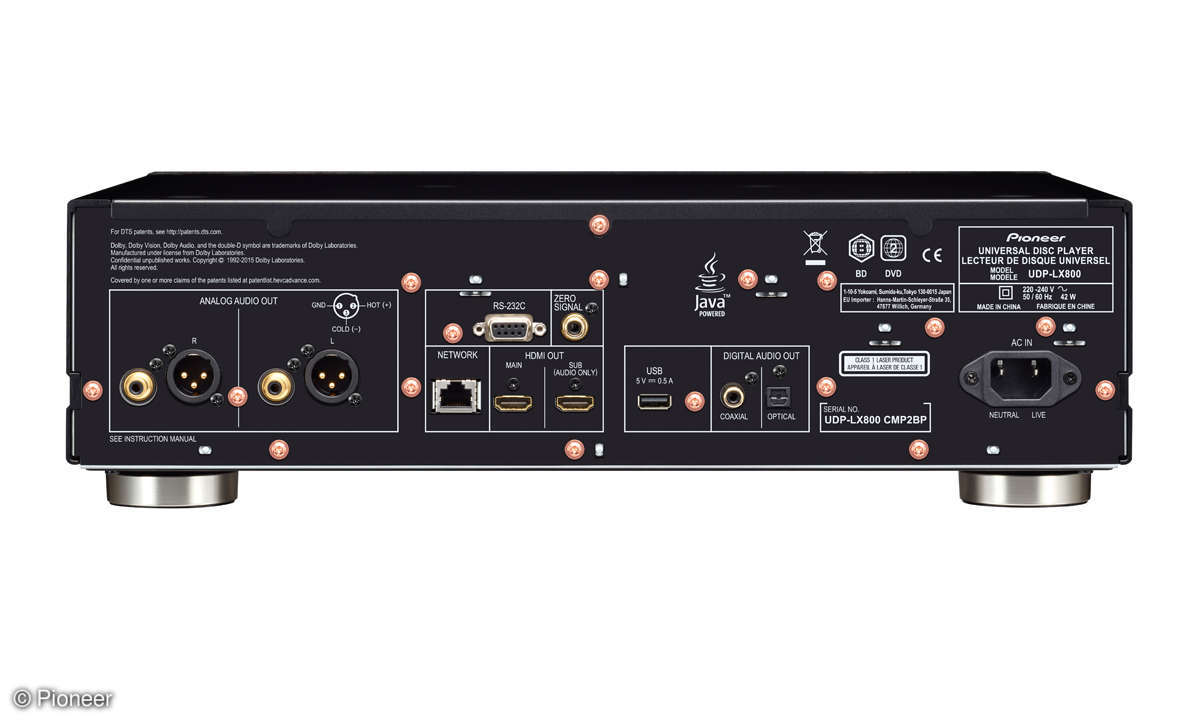 Pioneer UDP-LX800 im Test - Anschlüsse hinten