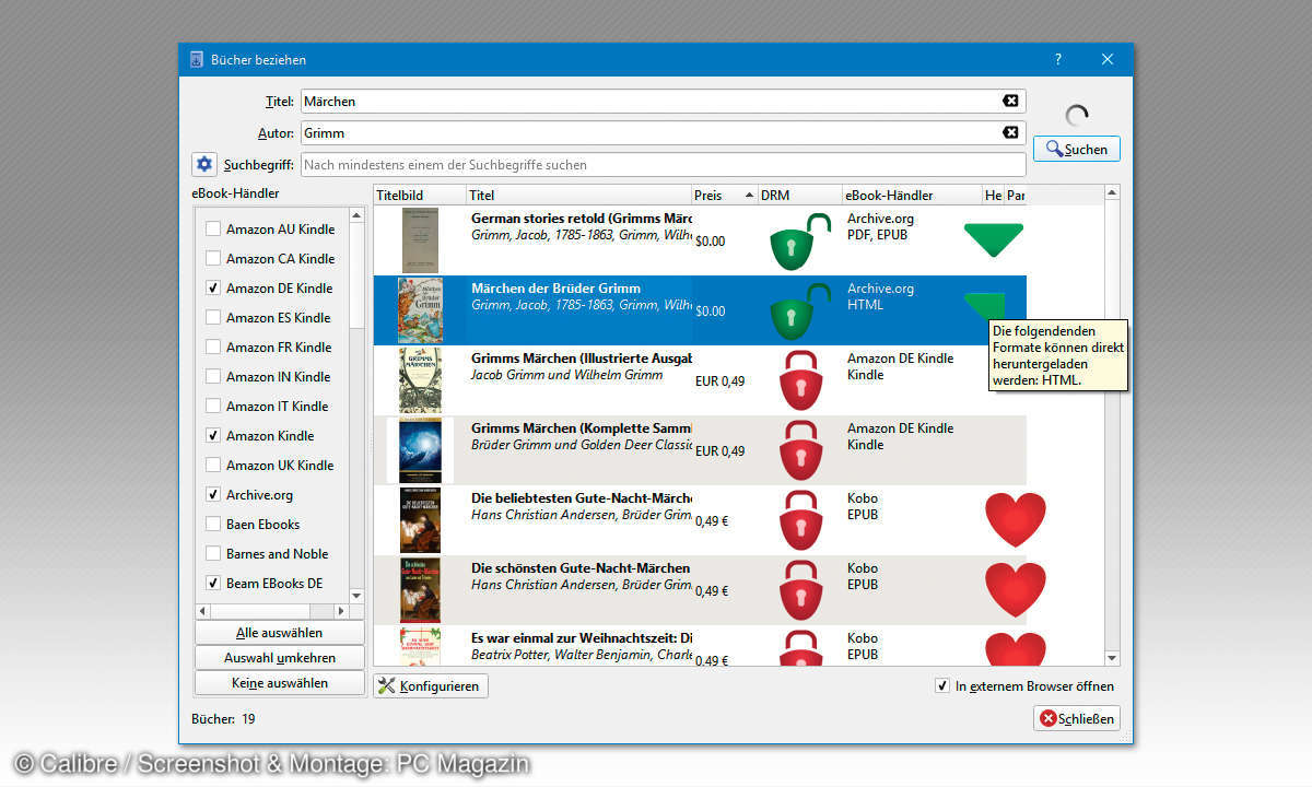 Open Source: So verarbeiten, konvertieren und verwalten Sie E-Books in Calibre - Tipp 3