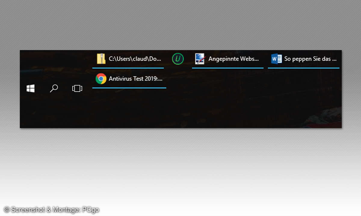 Windows-Taskleiste: Elemente einzeln anzeigen