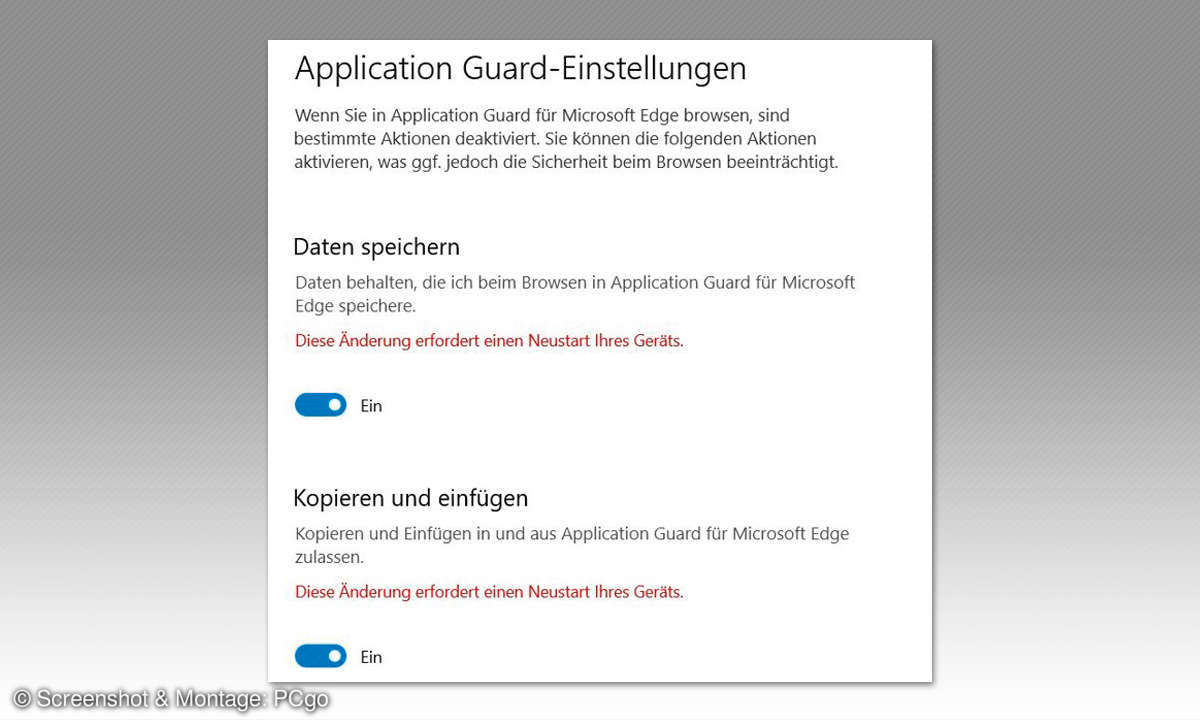 Sicher surfen mit dem WDAG-Browser - Einstellungen