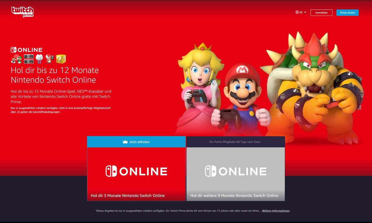 nintendo switch online twitch prime