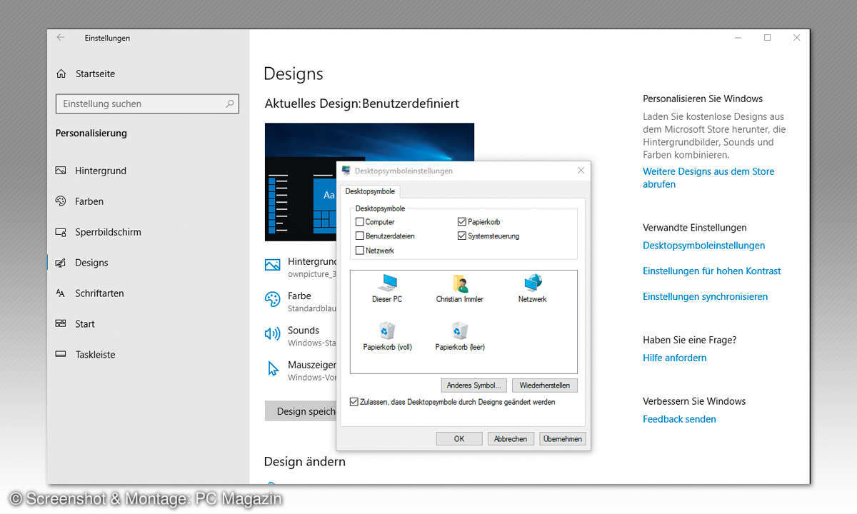 Windows 10 Tipps - Desktopsymbole
