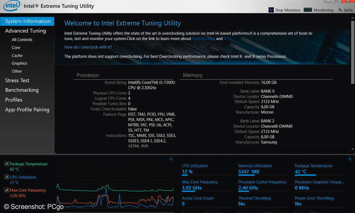 Intel-Tool XTU: Notebook Akkulaufzeit verlängern - System Infos