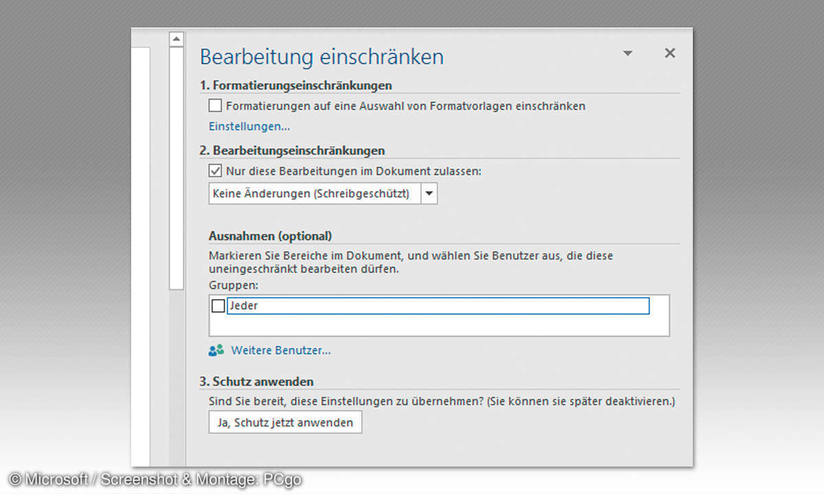 3. Word-Inhalte absichern – und Schreibschutz wieder aufheben