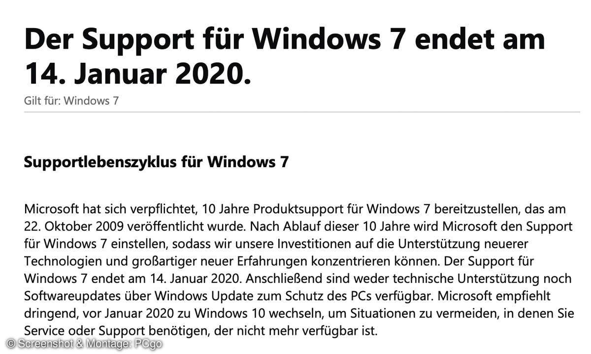 Windows 10: Kostenlos installieren - Windows 7 Support-Ende
