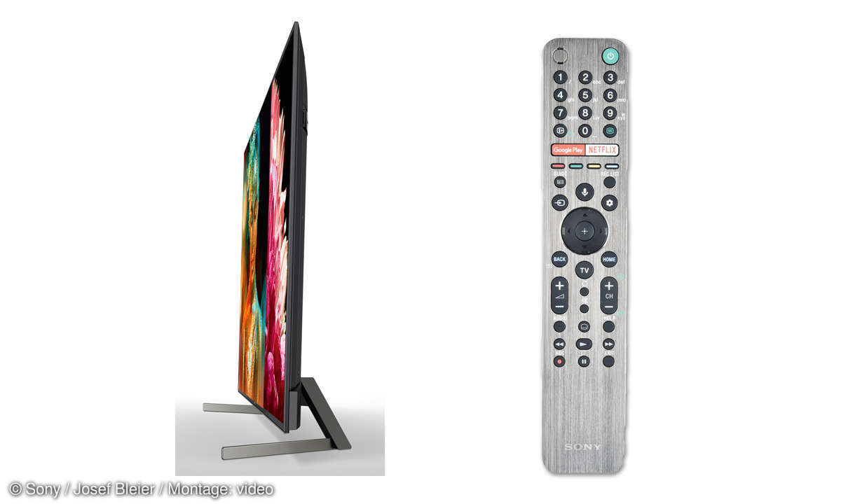Sony KD-65XG9505 im Test - Seitenansicht & Fernbedienung