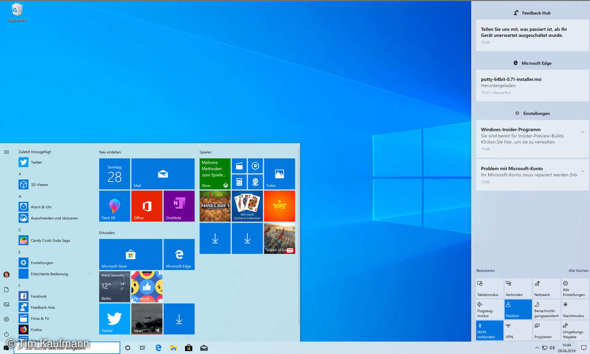 Windows 10: Mai Update 2019 - Neuerungen in Version 1903