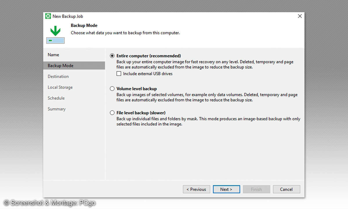 Open-Source: Kostenlose Datensicherung - Assistent Veeam Agent for MS Windows